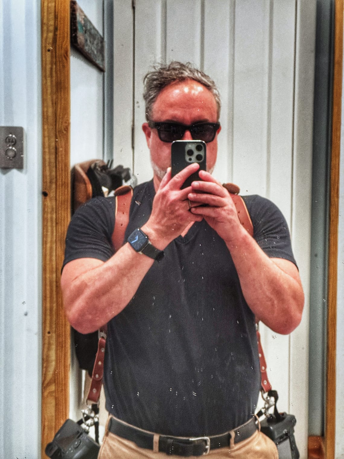 A self-portrait of Phil Nickinson on an iPhone while wearing Ray-Ban Meta smart glasses.
